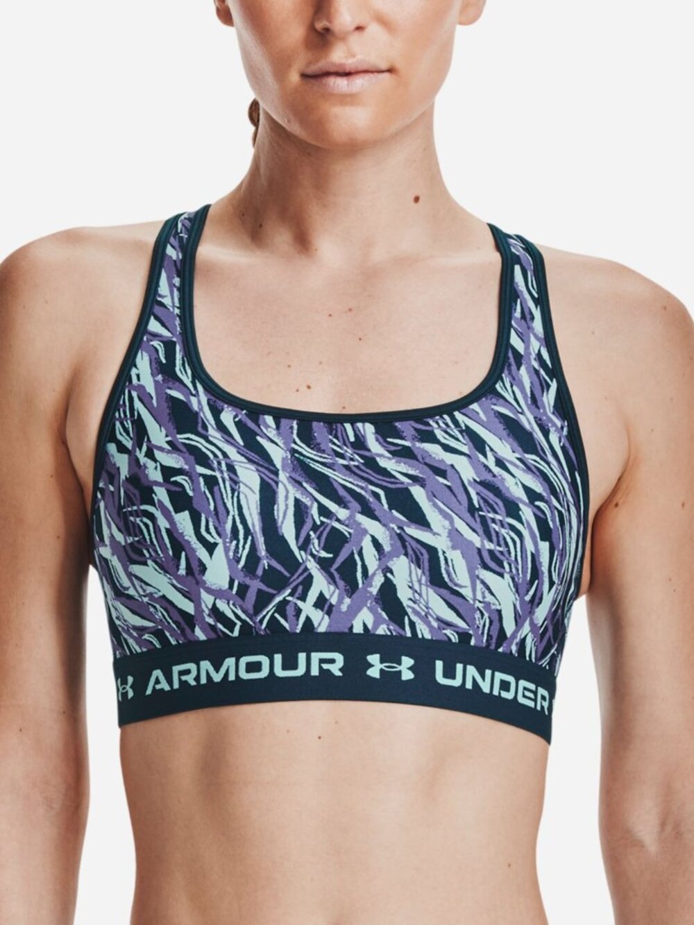 Under Armour Womens Activewear Print Cross Back Sports Bra